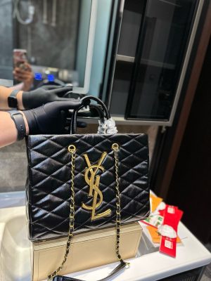 YSL handbag diamond quilted tote shopping bag