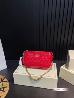 COACH Patent Leather Embossed Series Nolita Chain Bag - Image 5