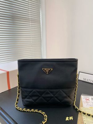 Prada Nylon Diamond Chain Flap Bag - Image 7