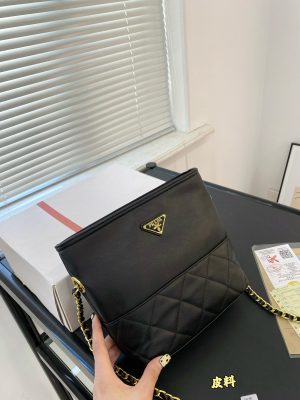 Prada Nylon Diamond Chain Flap Bag - Image 5