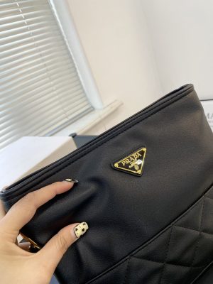 Prada Nylon Diamond Chain Flap Bag - Image 4