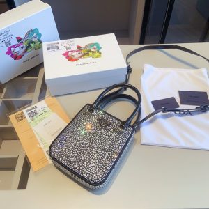 Prada rhinestone series sparkling mini tote bag - Image 2
