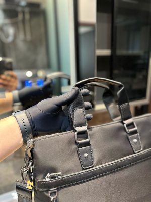 Prada Men's Canvas Briefcase Crossbody Handbag Computer Bag - Image 2