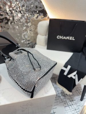 Prada Diamond Drawstring Nylon Bucket Bag - Image 2
