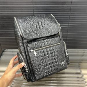 Crocodile pattern cowhide multifunctional backpack - Image 8