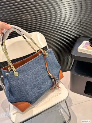 Gucci denim tassel soho chain bag - Image 2