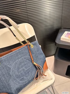 Gucci denim tassel soho chain bag - Image 7
