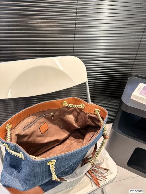 Gucci denim tassel soho chain bag - Image 4