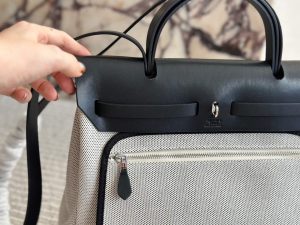 Hermès herbag canvas shopping bag - Image 3